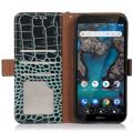 Crocodile Nokia X30 Lompakkomallinen Nahkakotelo kanssa RFID - Vihreä