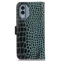 Crocodile Nokia X30 Lompakkomallinen Nahkakotelo kanssa RFID - Vihreä