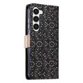 Lace Pattern Samsung Galaxy S23 5G Lompakkokotelo - Musta