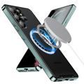 Galvanoitu Magneettinen Samsung Galaxy S23 Ultra 5G Hybridikotelo - Vihreä