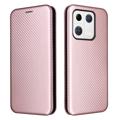 Xiaomi 13 Pro Flip Lompakkokotelo - Hiilikuitu - Ruusukulta