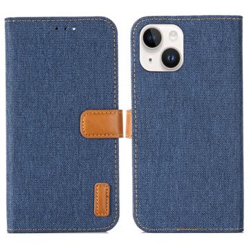 Jeans Sarja iPhone 14 Plus Lompakkokotelo - Tummansininen