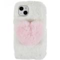 Plush Heart iPhone 14 Plus TPU Suojakuori - Valkoinen