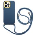 iPhone 14 Pro Max 360 Hybridikotelo Rannehihnalla - Sininen
