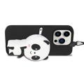 Cartoon Design iPhone 14 Pro Max TPU Kotelo Vetoketjullinen Tasku - Panda