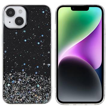 Starry Sky Sparkle iPhone 14 TPU-Kotelo - Musta