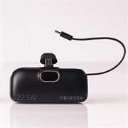 Forever MTB-100 USB-C Mini Power Bank 5000mAh - 22.5W - Musta
