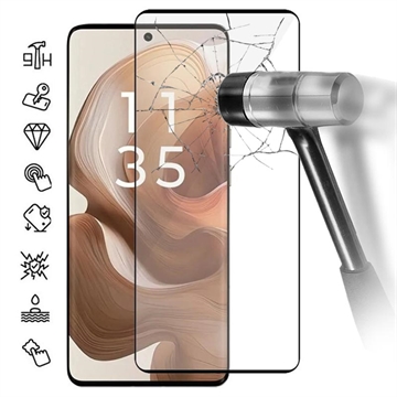 Motorola Edge 50 Koko Peittävä Panssarilasi - 9H - Musta Reuna