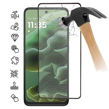 Motorola Moto G35 Koko Peittävä Panssarilasi - 9H - Musta Reuna