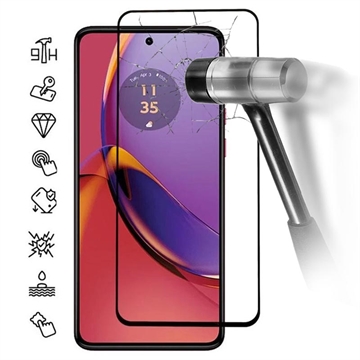 Motorola Moto G84 Koko Peittävä Panssarilasi - Musta Reuna