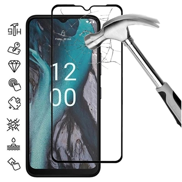 Nokia C22 Koko Peittävä Panssarilasi - 9H - Musta Reuna