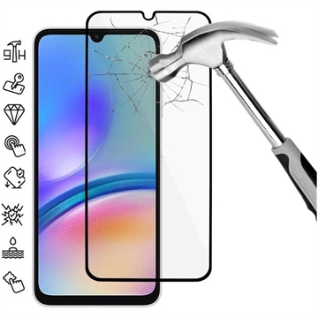 Samsung Galaxy A05s Koko Peittävä Panssarilasi - 9H - Musta Reuna