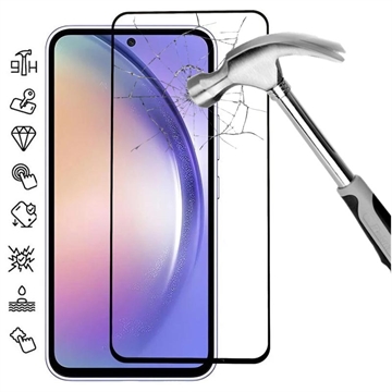 Samsung Galaxy A55 Koko Peittävä Panssarilasi - 9H - Musta Reuna