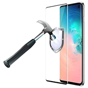 Samsung Galaxy S10 Täyden Kattavuuden Panssarilasi - 9H, 0.3mm (Avoin pakkaus - Erinomainen) - Musta Reuna