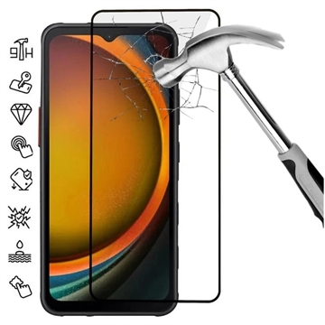 Samsung Galaxy Xcover7 Koko Peittävä Panssarilasi - 9H - Musta Reuna