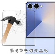 Samsung Galaxy Z Flip8 Täysi suoja Panssarilasi - 9H - musta reuna
