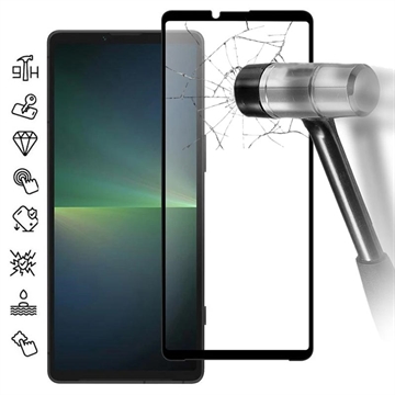 Sony Xperia 10 VI Koko Peittävä Panssarilasi - 9H - Musta Reuna