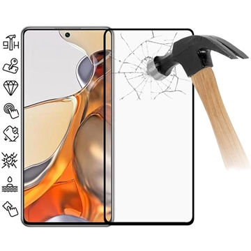 Xiaomi 11T/11T Pro Koko Peittävä Panssarilasi - 9H - Musta Reuna