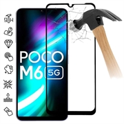 Xiaomi Poco M6 Koko Peittävä Panssarilasi - 9H - Musta Reuna