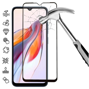 Xiaomi Redmi 12C Koko Peittävä Panssarilasi - 9H - Musta Reuna