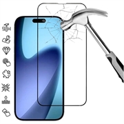 iPhone 17 Pro Täysi suoja karkaistu lasi näytönsuoja - 9H - musta reuna