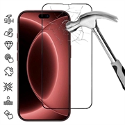 iPhone 18 Pro Max Täysi suoja Panssarilasi - 9H - musta reuna