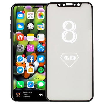 iPhone X/XS/11 Pro Full Size 4D Glass Näytön suoja - Musta