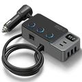 GC06 Tehokas autolaturisovitin - 3 pistorasiaa, USB-A, PD USB-C - 120W