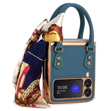 GKK Handbag Design Samsung Galaxy Z Flip3 5G Kotelo - Vihreä