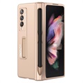 GKK Magnetic Fold Samsung Galaxy Z Fold3 5G Hybridikotelo Kynäpaikan kanssa - Kulta