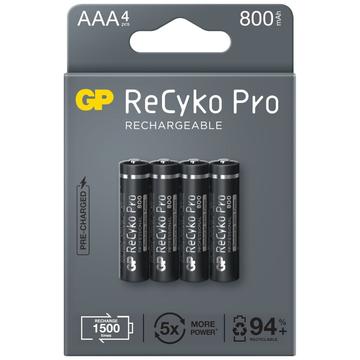 GP ReCyko Pro ladattavat AAA-paristot 800mAh - 4 kpl.