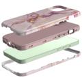 Stylish Gradient iPhone 14 Plus Hybridikotelo - Marmori - Pinkki