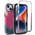 Stylish Gradient iPhone 14 Plus Hybridikotelo - Punainen