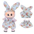 Puutarha-Party mekko ja päähine setti Labubu Mini hahmolle 17cm - Sininen
