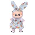 Puutarha-Party mekko ja päähine setti Labubu Mini hahmolle 17cm - Sininen