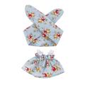 Puutarha-Party mekko ja päähine setti Labubu Mini hahmolle 17cm - Sininen