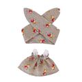 Puutarha-Party mekko ja pääpanta setti Labubu Mini hahmolle 17cm - ruskea