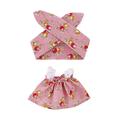 Puutarha-Party mekko ja pääpanta setti Labubu Mini hahmolle 17cm - vaaleanpunainen
