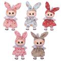 Puutarha-Party mekko ja päähine setti Labubu Mini hahmolle 17cm - Punainen