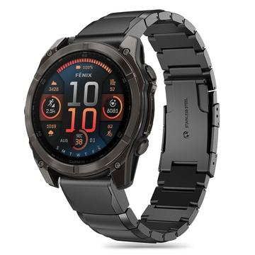 Garmin Fenix 5/6/6 Pro/7/8/E Tech-Protect SteelBand - ruostumattomasta teräksestä valmistettu hihna - 47mm - musta