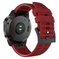 Garmin Fenix 7X/6X GPS/6X Pro Pehmeä Silikoniranneke - Punainen