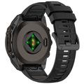 Garmin Fenix 8 Pehmeä Silikoniranneke - 51mm - Mustanharmaa