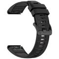 Garmin Fenix 8 Pehmeä Silikoniranneke - 51mm - Mustanharmaa
