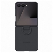 Samsung Galaxy Z Flip7 Silikonikotelo Renkaalla EF-PF766TBEGWW - Musta