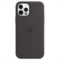iPhone 12/12 Pro Apple Silikonikotelo MagSafe MHL73ZM/A - Musta