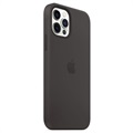 iPhone 12/12 Pro Apple Silikonikotelo MagSafe MHL73ZM/A - Musta
