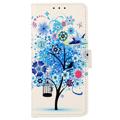 Glam Sarjan Huawei Nova 10 Pro Lompakkokotelo - Kukkiva puu / Sininen