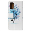 Glam Sarjan Samsung Galaxy S20 FE Lompakkokotelo - Kukkais Puu / Sininen