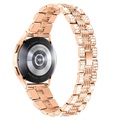 Samsung Galaxy Watch4/Watch4 Classic Glam Ruostumaton Teräshihna - Ruusukulta
