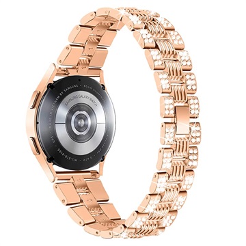 Samsung Galaxy Watch4/Watch4 Classic/Watch5/Watch6 Glam Ruostumaton Teräshihna (Avoin pakkaus - Erinomainen) - Ruusukulta